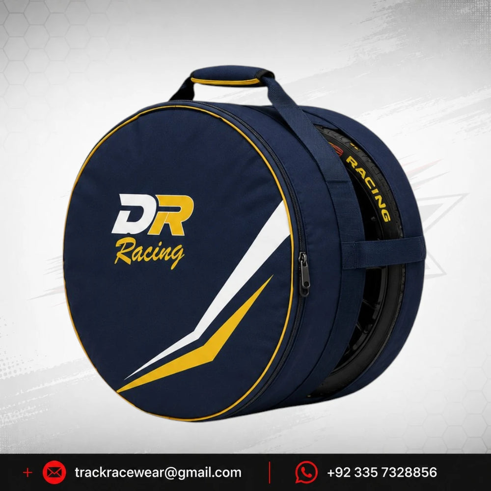 DR Racing Kart Navy Yellow Tire Bag