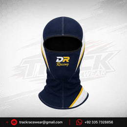 DR Racing Kart Navy Yellow Balaclava
