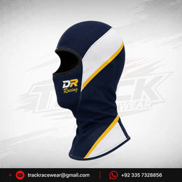 DR Racing Kart Navy Yellow Balaclava