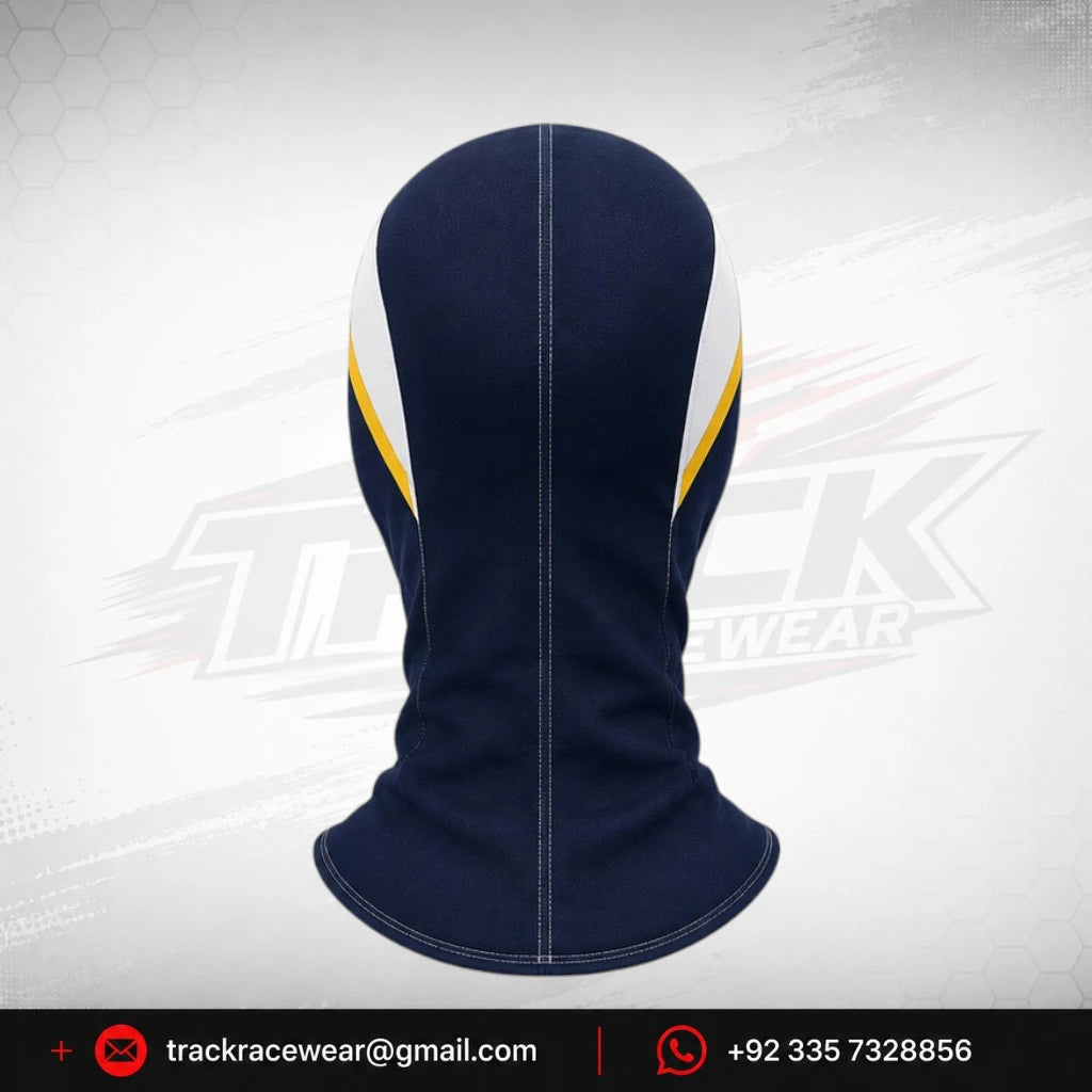 DR Racing Kart Navy Yellow Balaclava