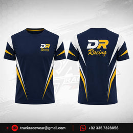 DR Racing Kart Navy Yellow White T-Shirt