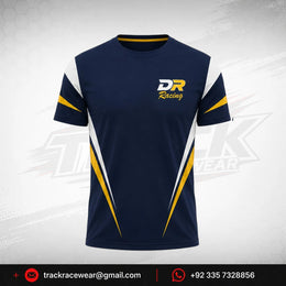 DR Racing Kart Navy Yellow White T-Shirt