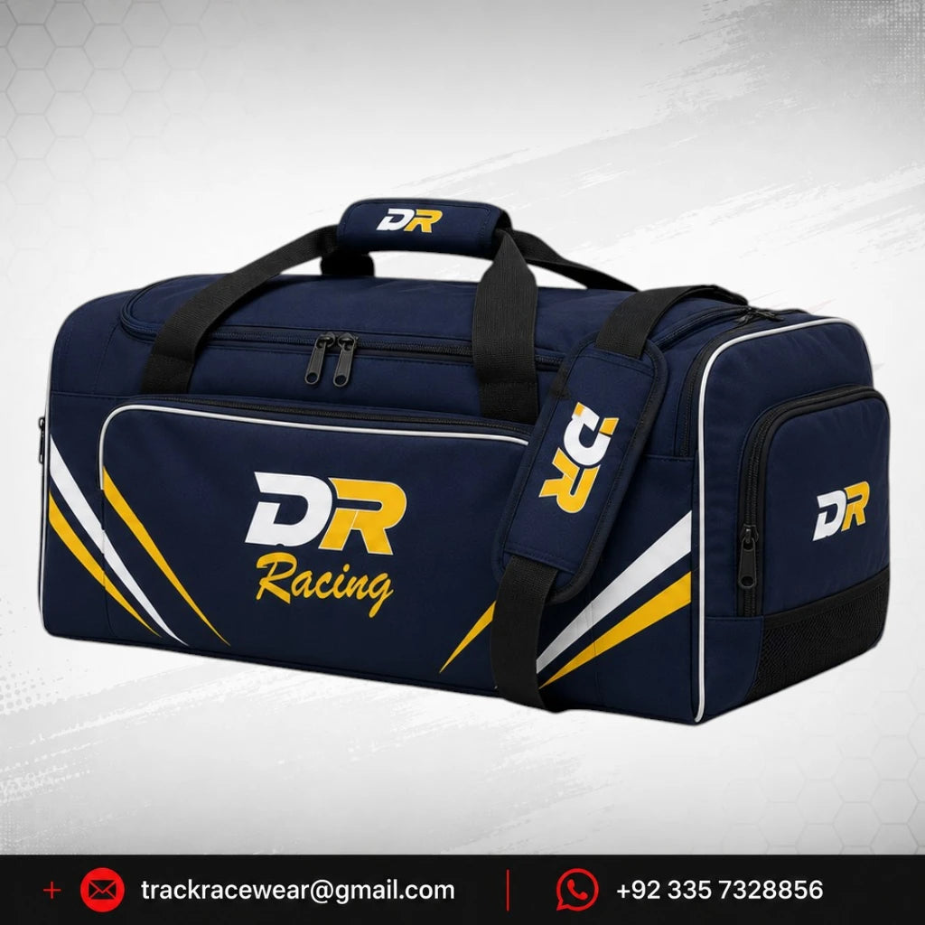 DR Racing Kart Navy Yellow White Gear Bag