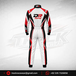 DR Racing Kart White Red Black Racing Suit