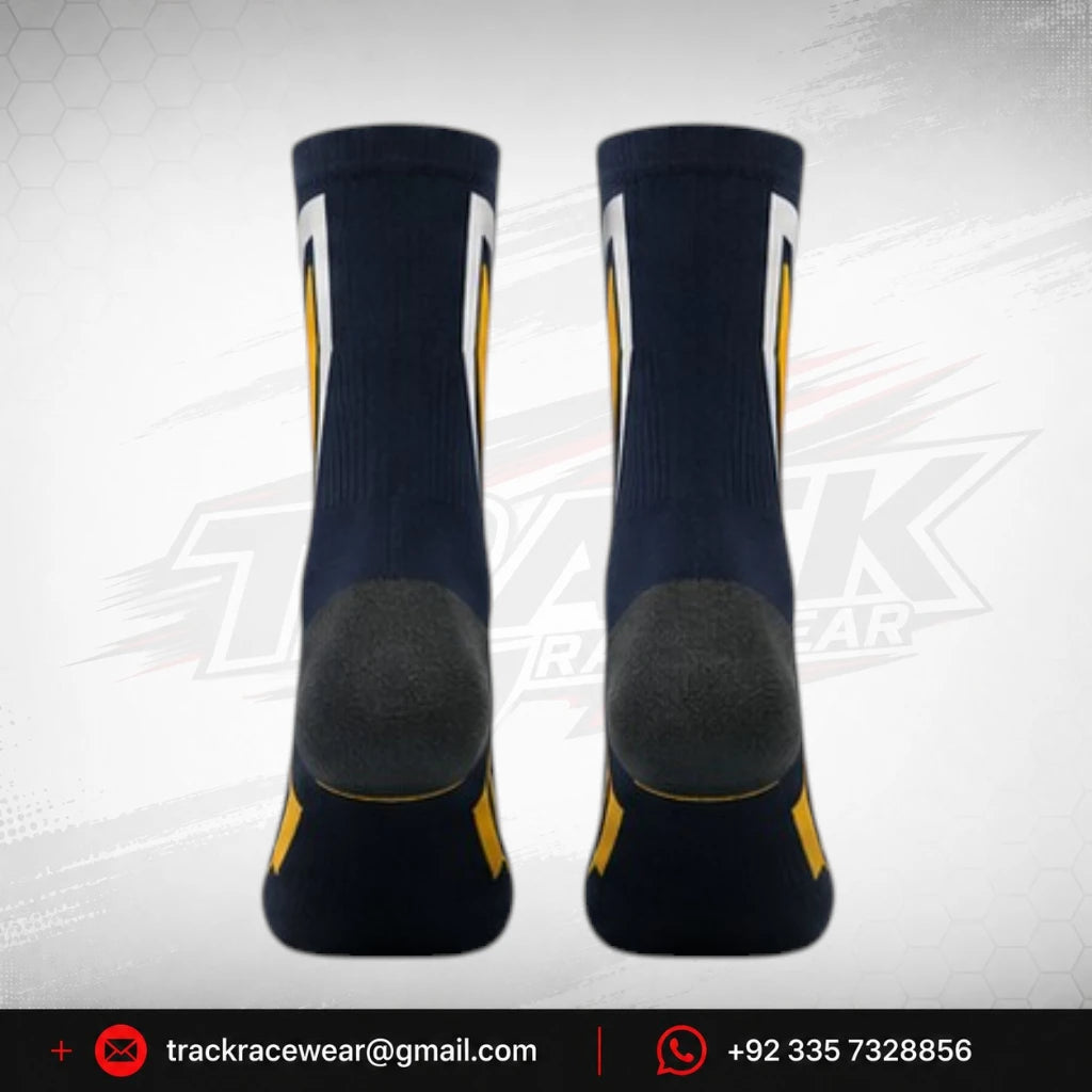 DR Racing Kart Navy Yellow White Racing Socks