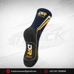 DR Racing Kart Navy Yellow White Racing Socks
