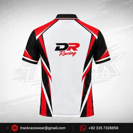 DR Racing Kart White Red Black Polo Shirt