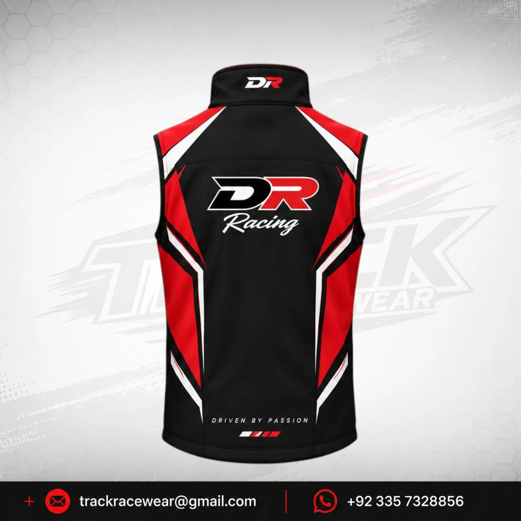 DR Racing Kart Black Red Softshell Vest