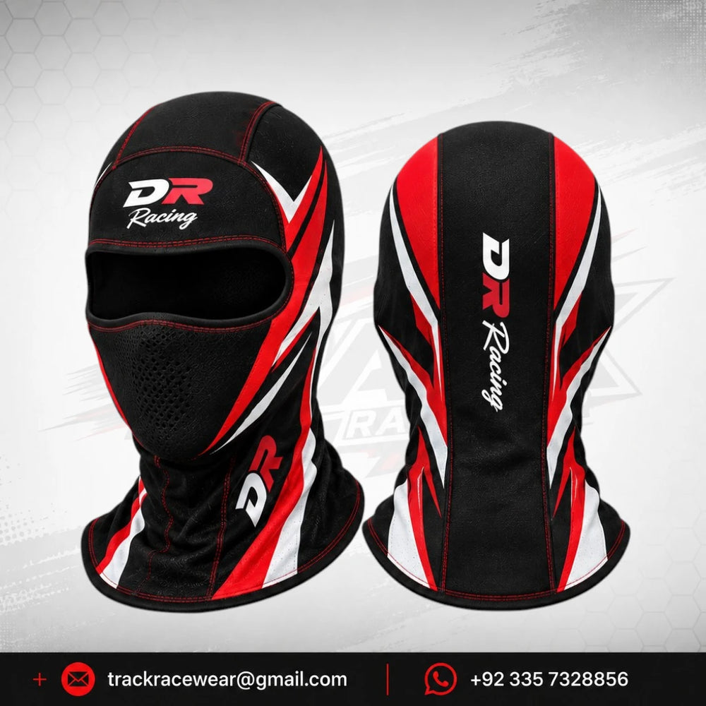 DR Racing Kart Red Black White Balaclava