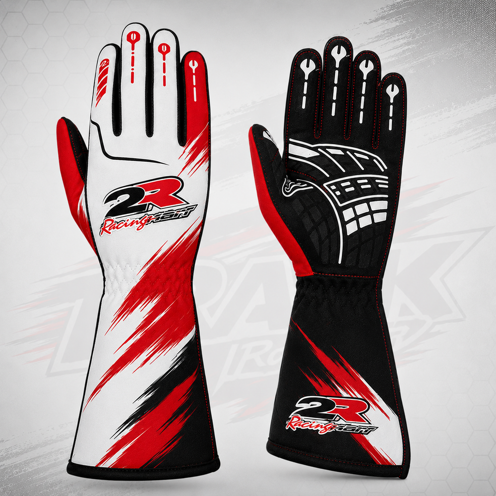 DR Racing Kart Gloves | Red White Black