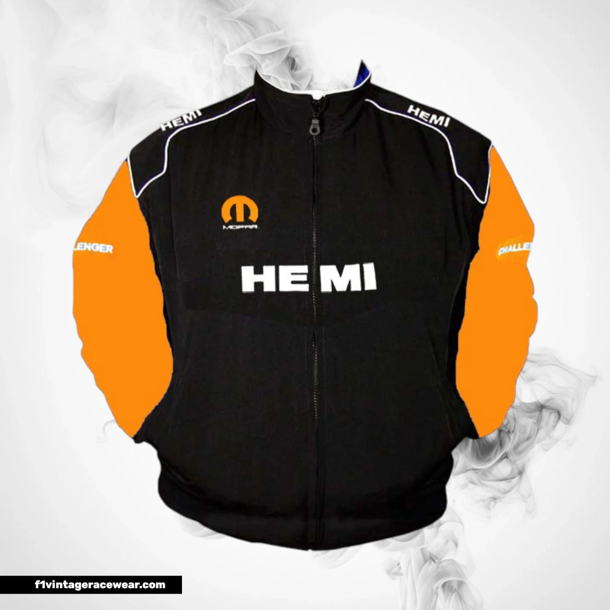 Dodge Hemi F1 Inspired Jacket Black Orange Racing Style