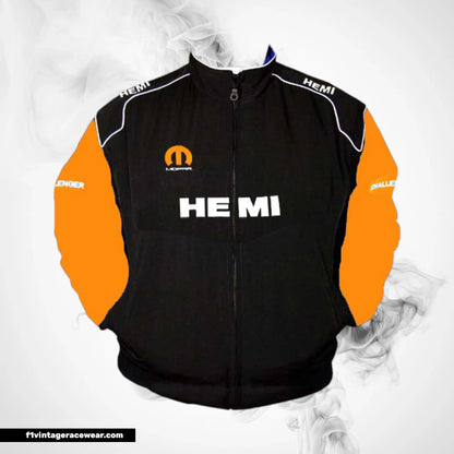 Dodge Hemi F1 Inspired Jacket Black Orange Racing Style