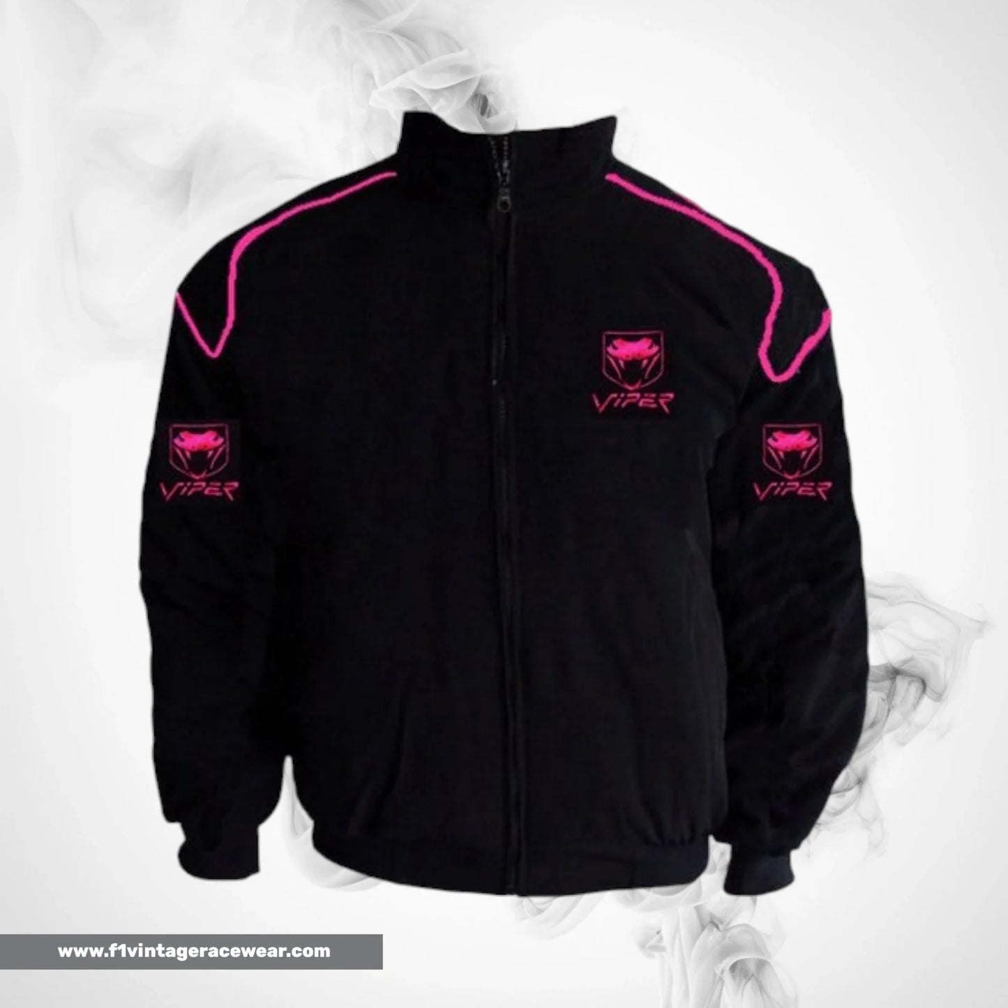 Dodge Viper F1 Inspired Jacket Black Pink Piping Racing Style