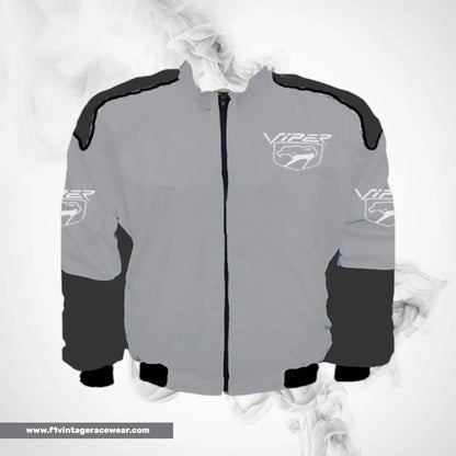 Dodge Viper Fangs Motorsport Jacket Light Gray Dark Gray Racing Wear