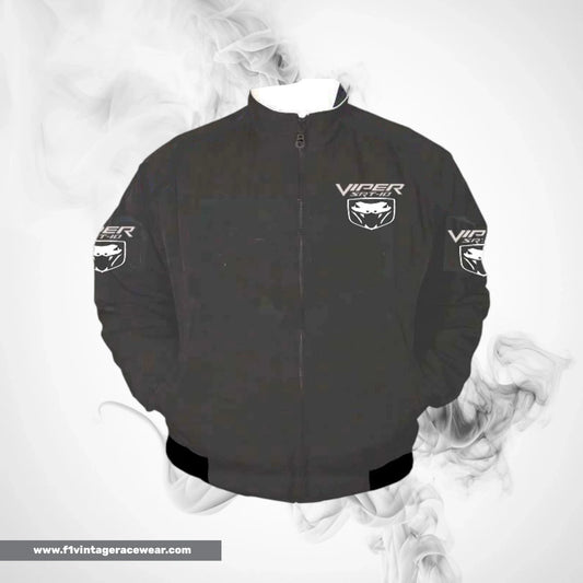 Dodge Viper SRT 10 Racing Jacket Dark Gray Streetwear Style