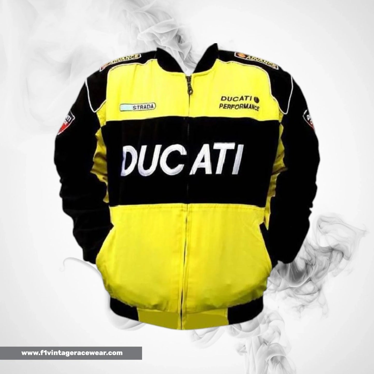 Ducati Corse Motorcycle Jacket Black Light Gray MotoGP Style