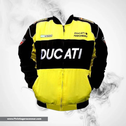 Ducati Corse Motorcycle Jacket Black Light Gray MotoGP Style