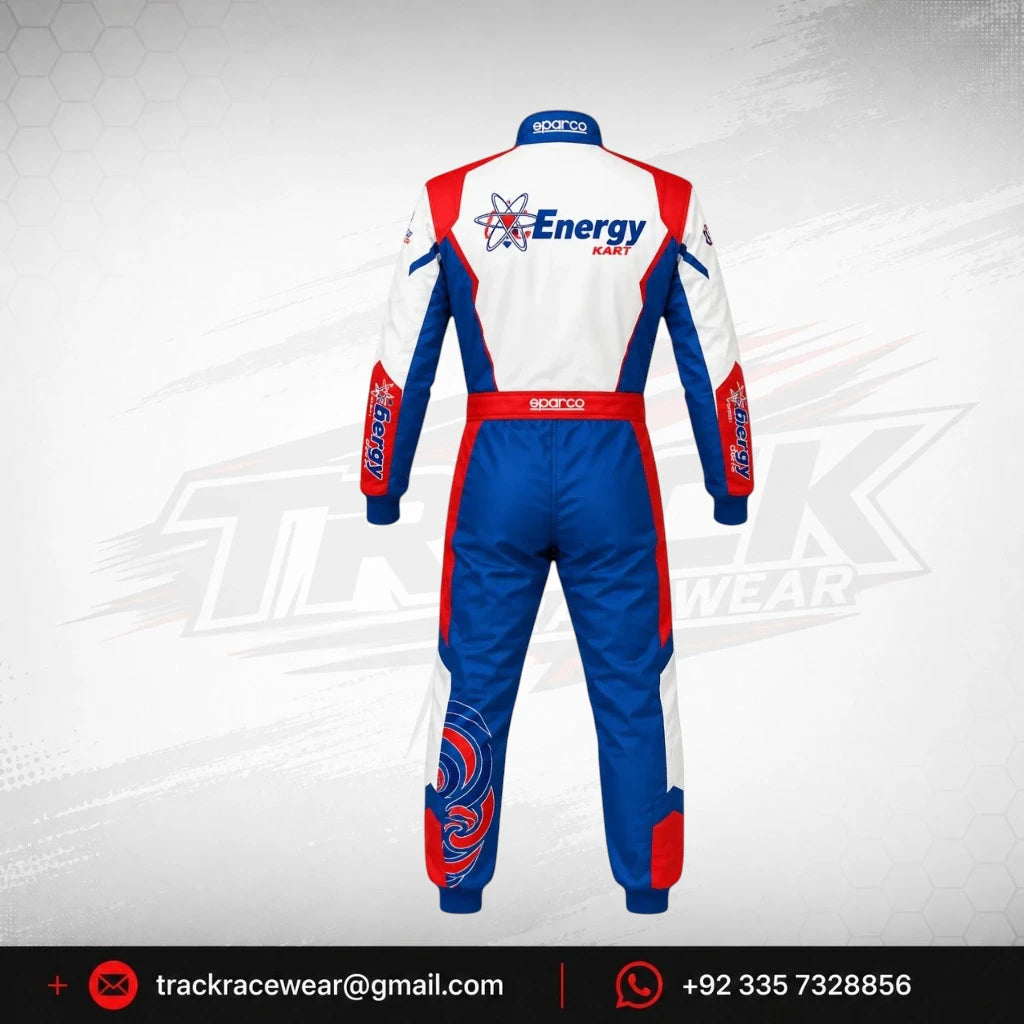 Energy Corse Driver Racing Suit – Blue Red & White