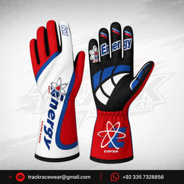 Energy Corse Kart Racing Gloves – Red White Blue