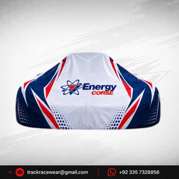 Energy Corse Custom Kart Cover – White Blue Red