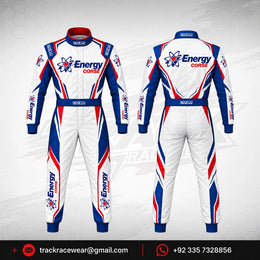 Energy Corse Kart Racing Suit – White Blue Red