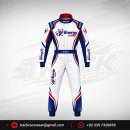 Energy Corse Kart Racing Suit – White Blue Red