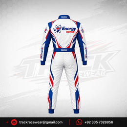Energy Corse Kart Racing Suit – White Blue Red