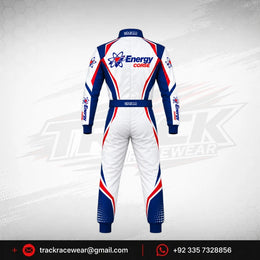 Energy Corse Kart Racing Suit – White Blue Red