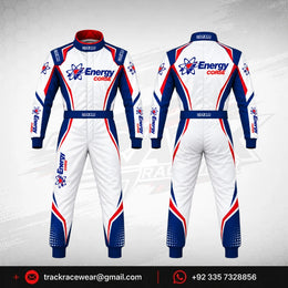 Energy Corse Kart Racing Suit – White Blue Red