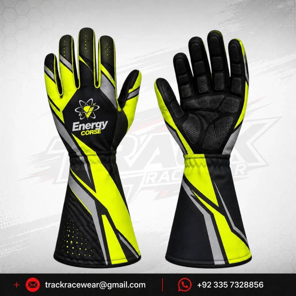 Energy Corse Karting Gloves – Black Neon Yellow