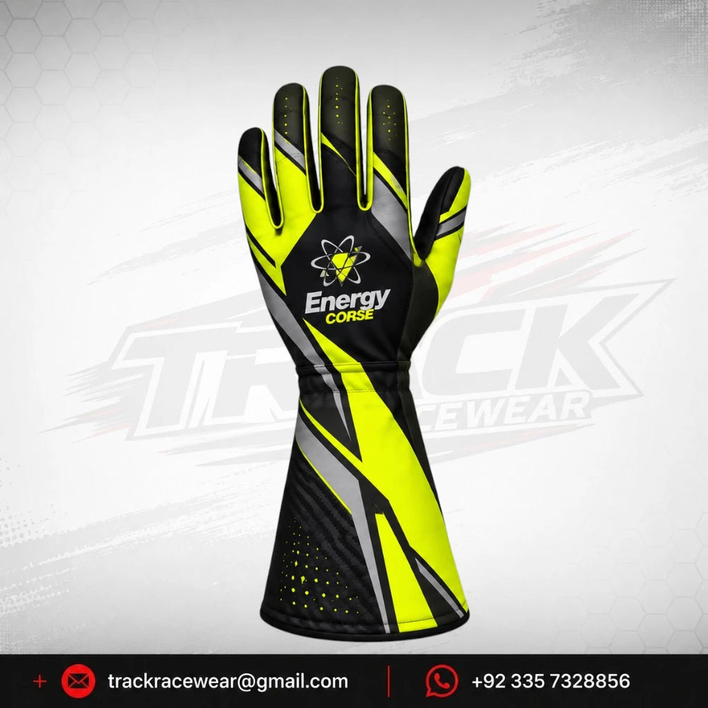 Energy Corse Karting Gloves – Black Neon Yellow