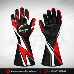 Energy Corse Karting Gloves – Black Red & White
