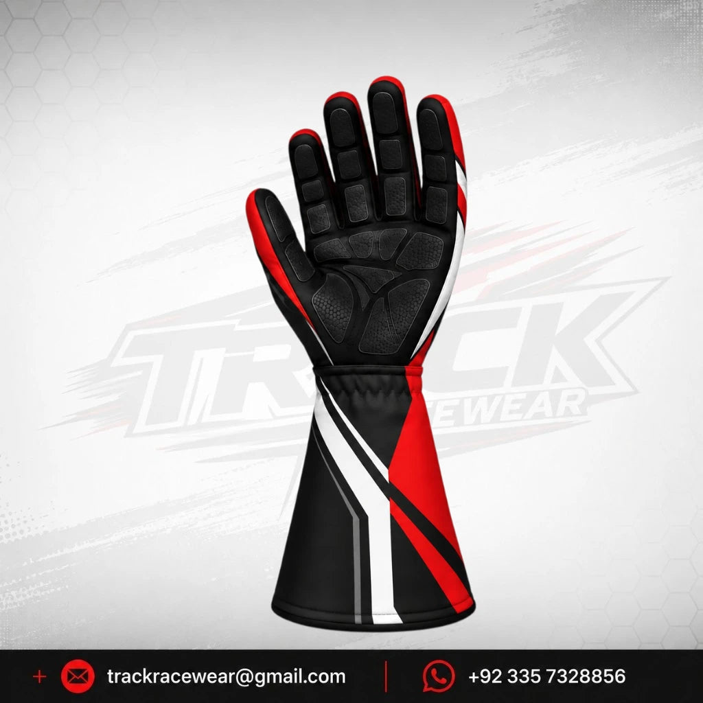 Energy Corse Karting Gloves – Black Red & White