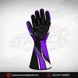 Energy Corse Karting Gloves – Purple Black & White