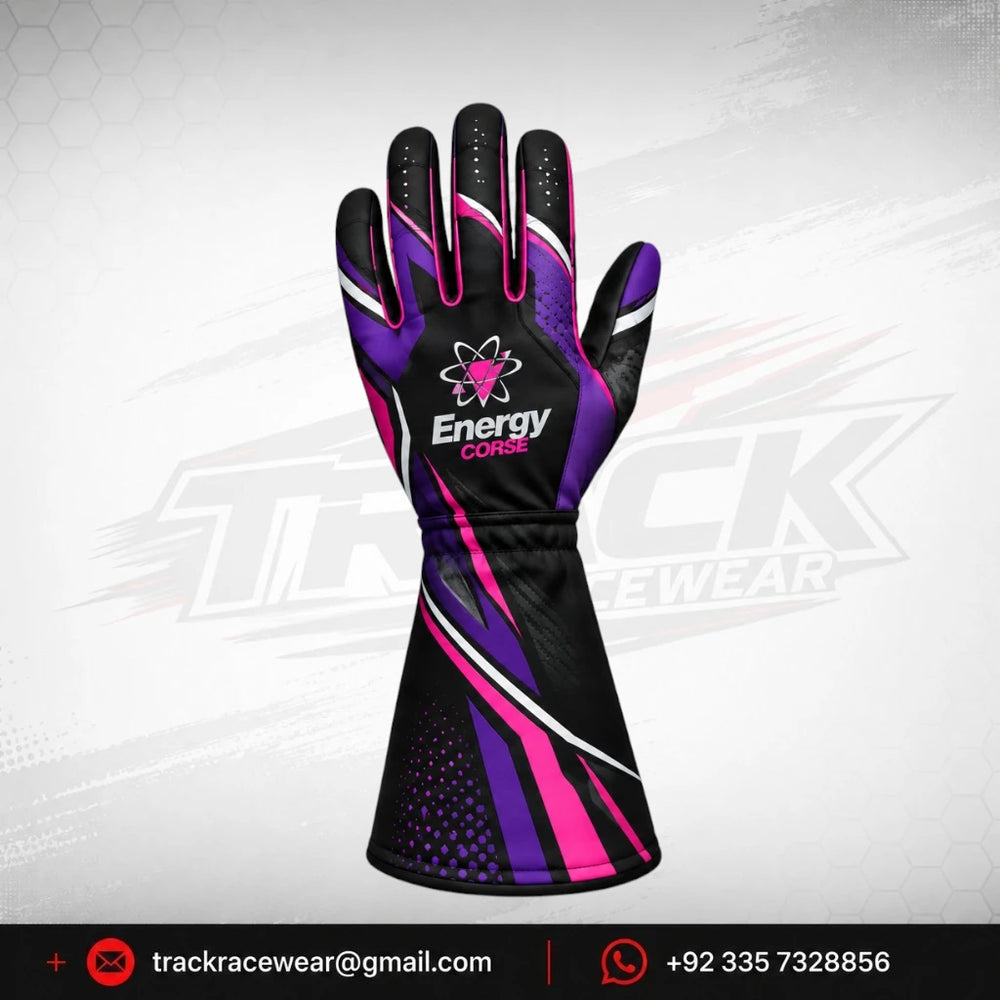 Energy Corse Karting Gloves – Purple Pink & Black