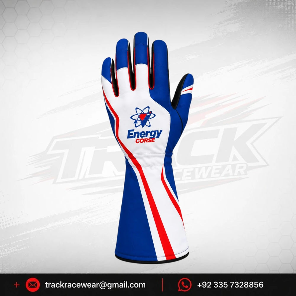 Energy Corse Karting Gloves – Blue White & Red