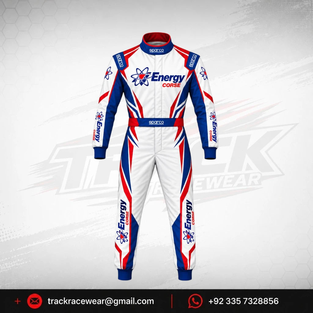 Energy Corse Karting Suit – Red White & Blue Racing
