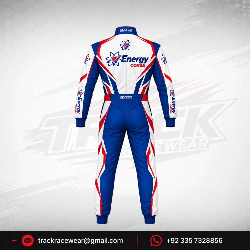 Energy Corse Karting Suit – Red White & Blue Racing