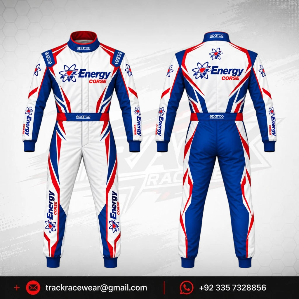 Energy Corse Karting Suit – Red White & Blue Racing