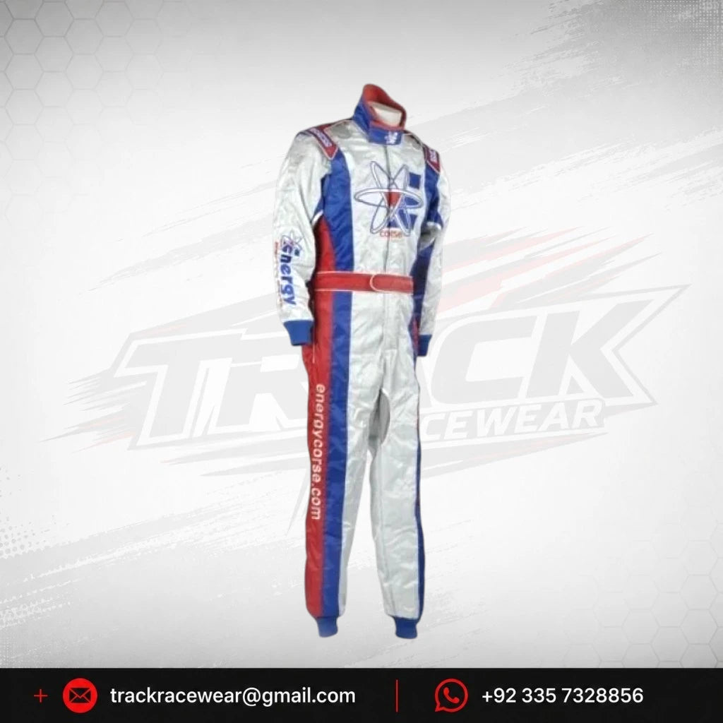 Energy Corse Karting Racing Suit – Vintage Blue Red & White