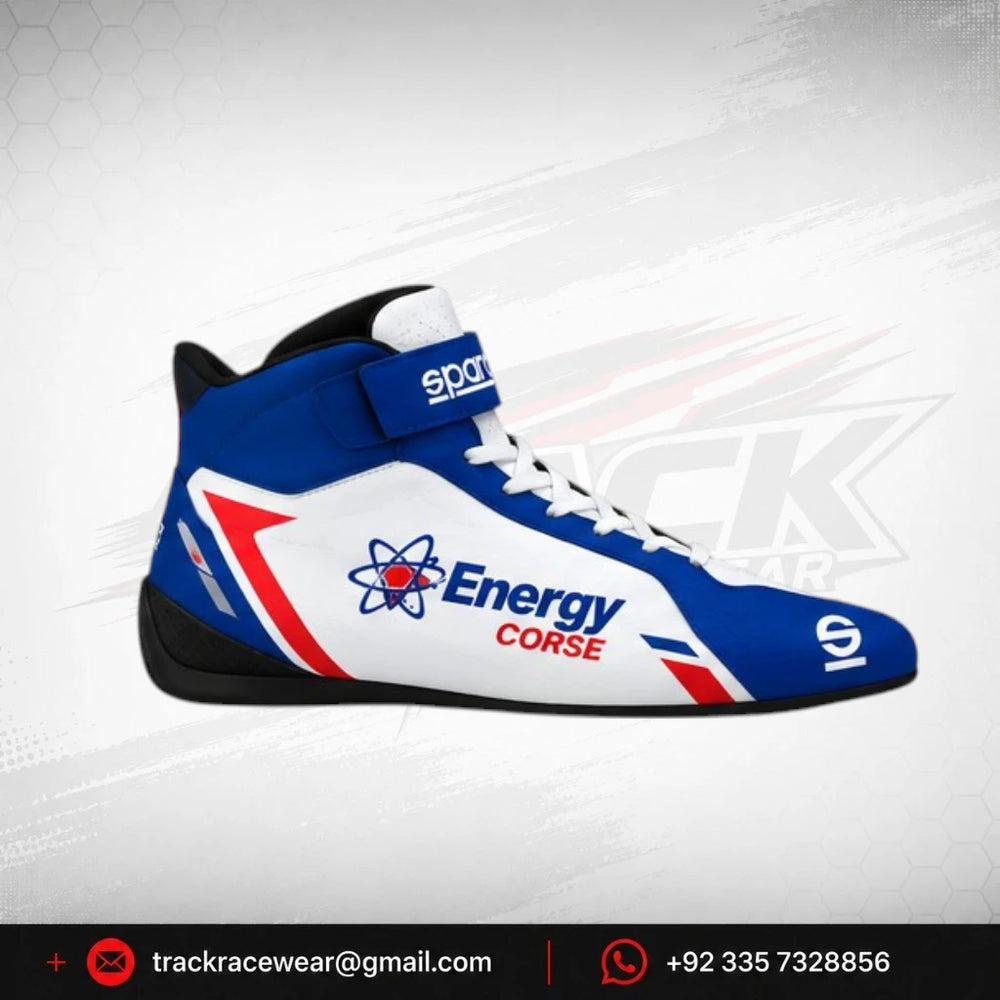 Energy Corse Racing Shoes – Blue White & Red High-Top