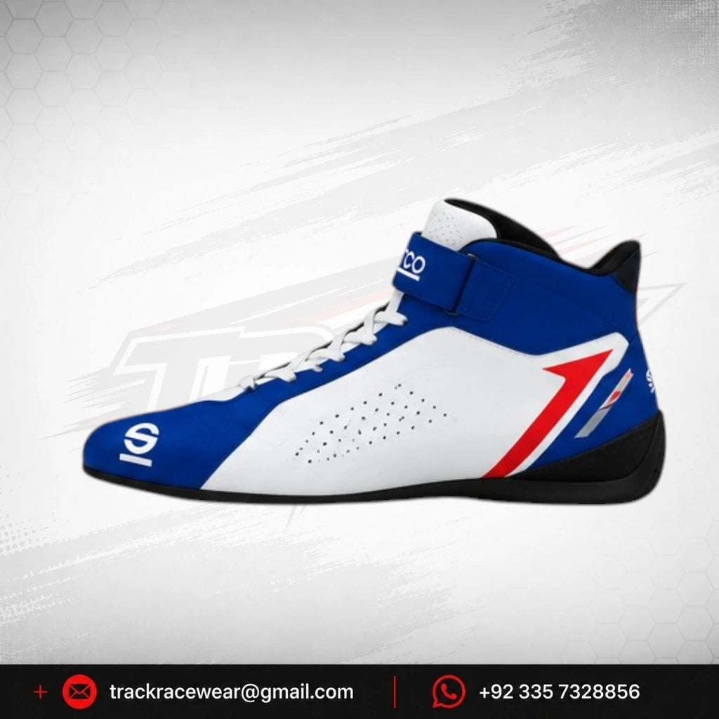 Energy Corse Racing Shoes – Blue White & Red High-Top