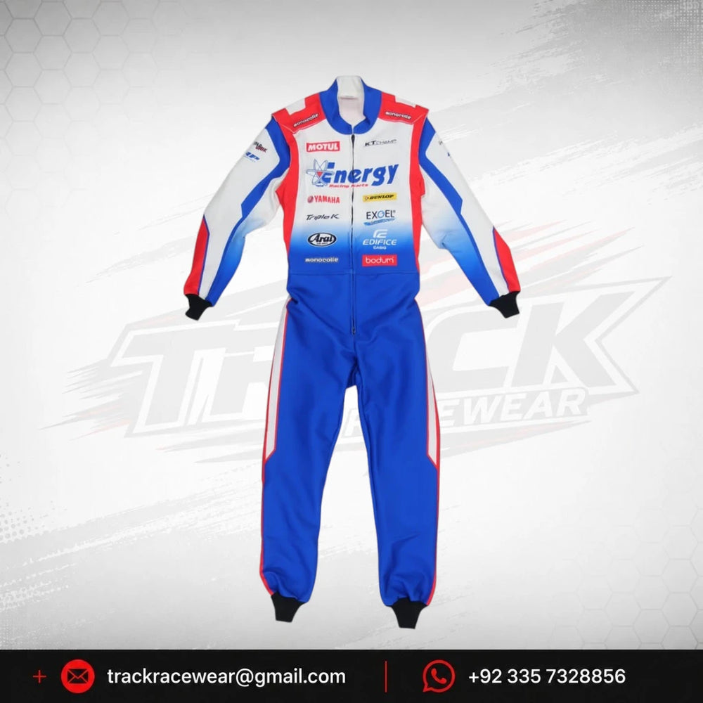 Energy Racing Karting Suit – Blue Red & White