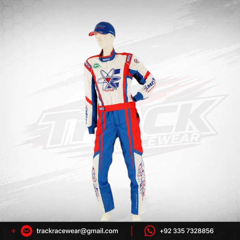 Energy Corse Kart Racing Suit – Blue Red & White
