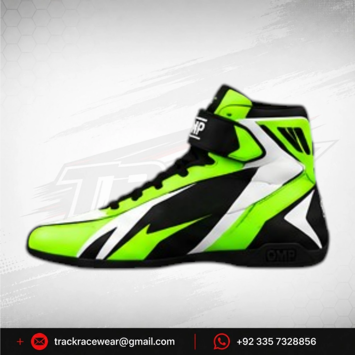 Exprit Black Green High-Top Karting Shoes