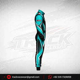 Exprit Black & Aqua Custom Kart Racing Suit