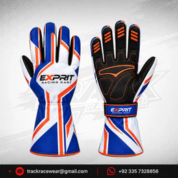 Exprit Blue Orange Racing Kart Gloves