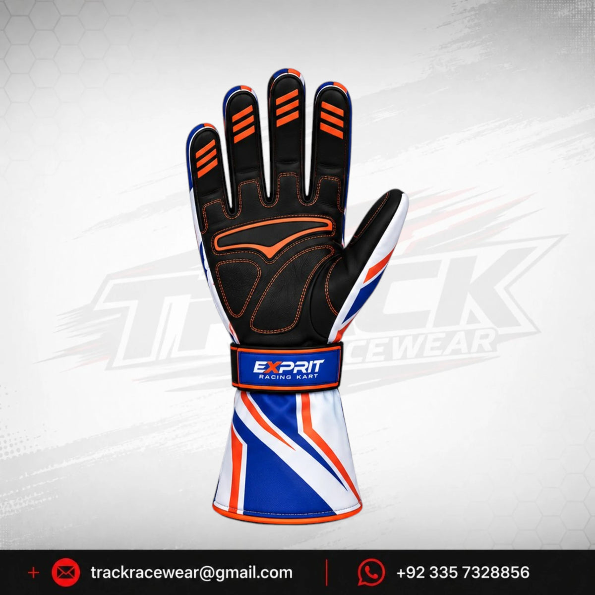 Exprit Blue Orange Racing Kart Gloves