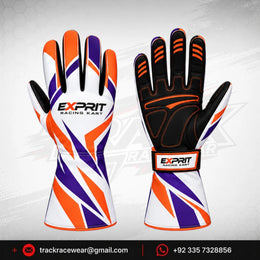 Exprit Blue Orange Racing Kart Gloves