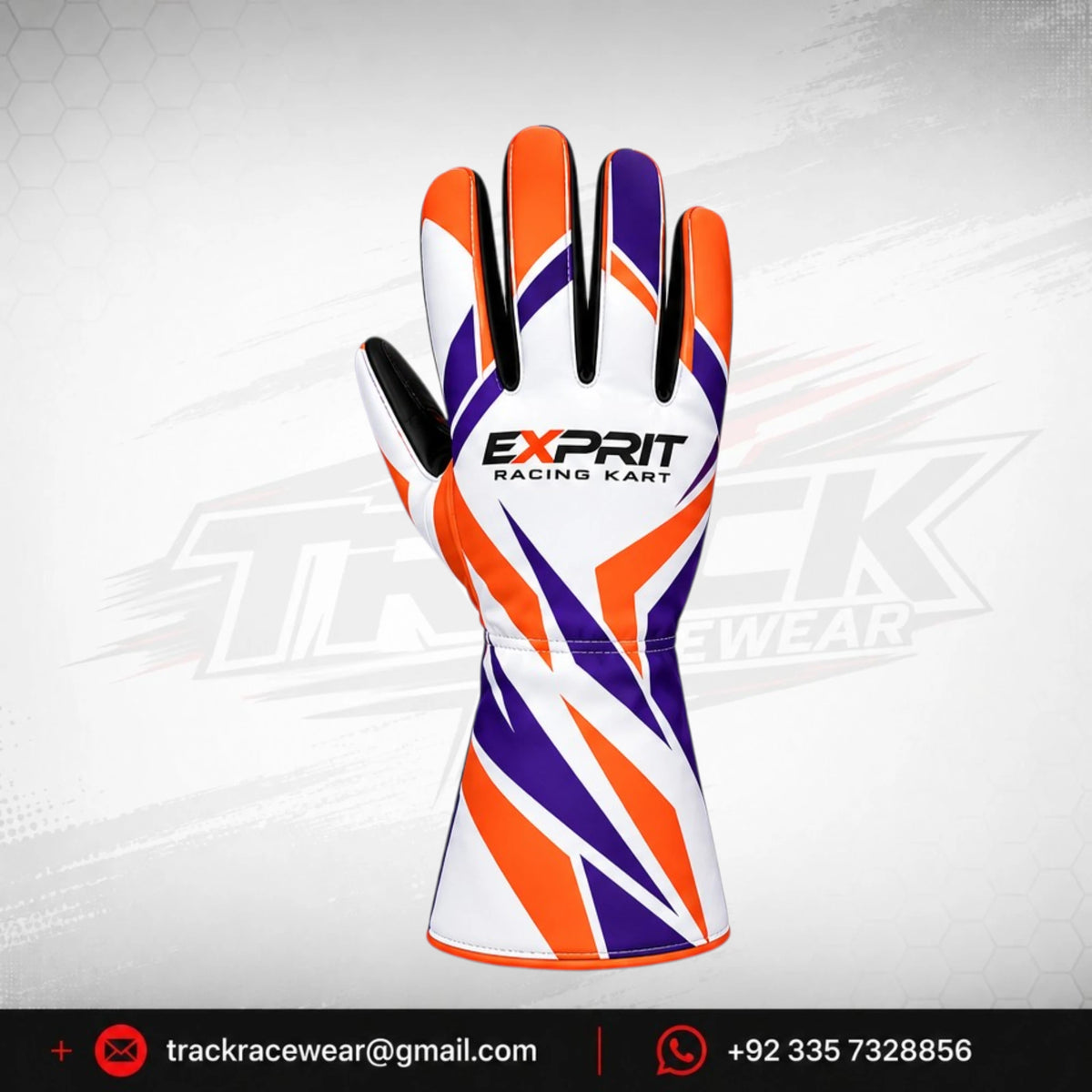 Exprit Blue Orange Racing Kart Gloves